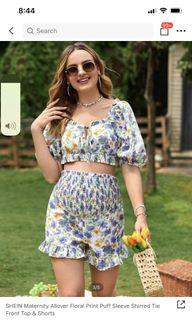 Shein cute floral maternity coords