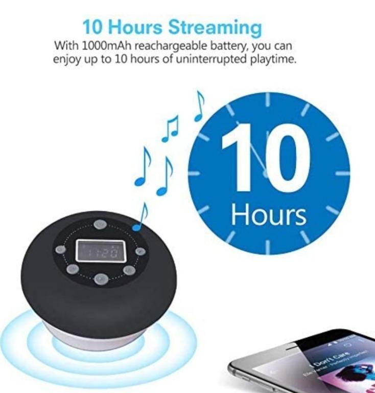 Shower Radio Bluetooth Speaker 5.0, JoyGeek Waterproof Wireless