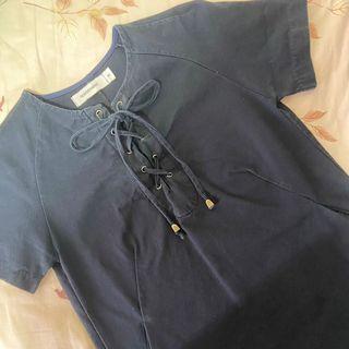 the editor’s market shoelace shirt dress black xs