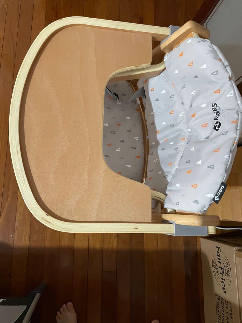 Timba safety first chair tray and grey cushion baby high chair , Babies