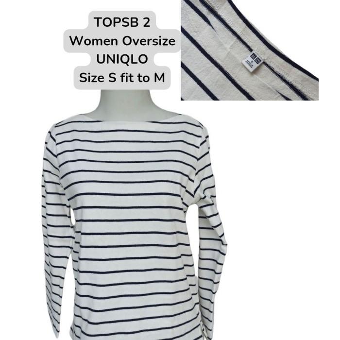 UNIQLO Striped Boat Neck Long Sleeve T 