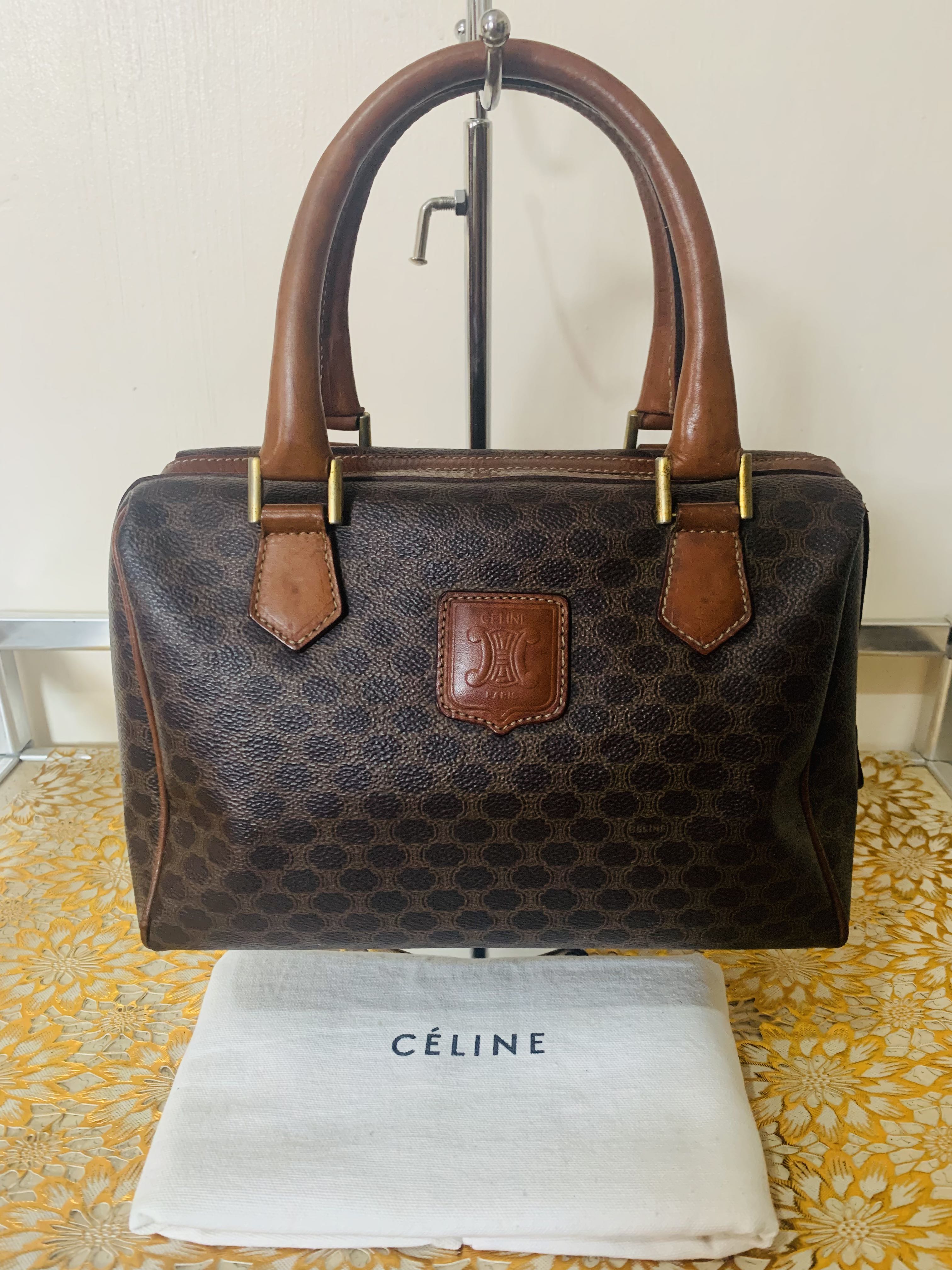 Vintage Celine Macadam Boston bag, Luxury, Bags & Wallets on Carousell