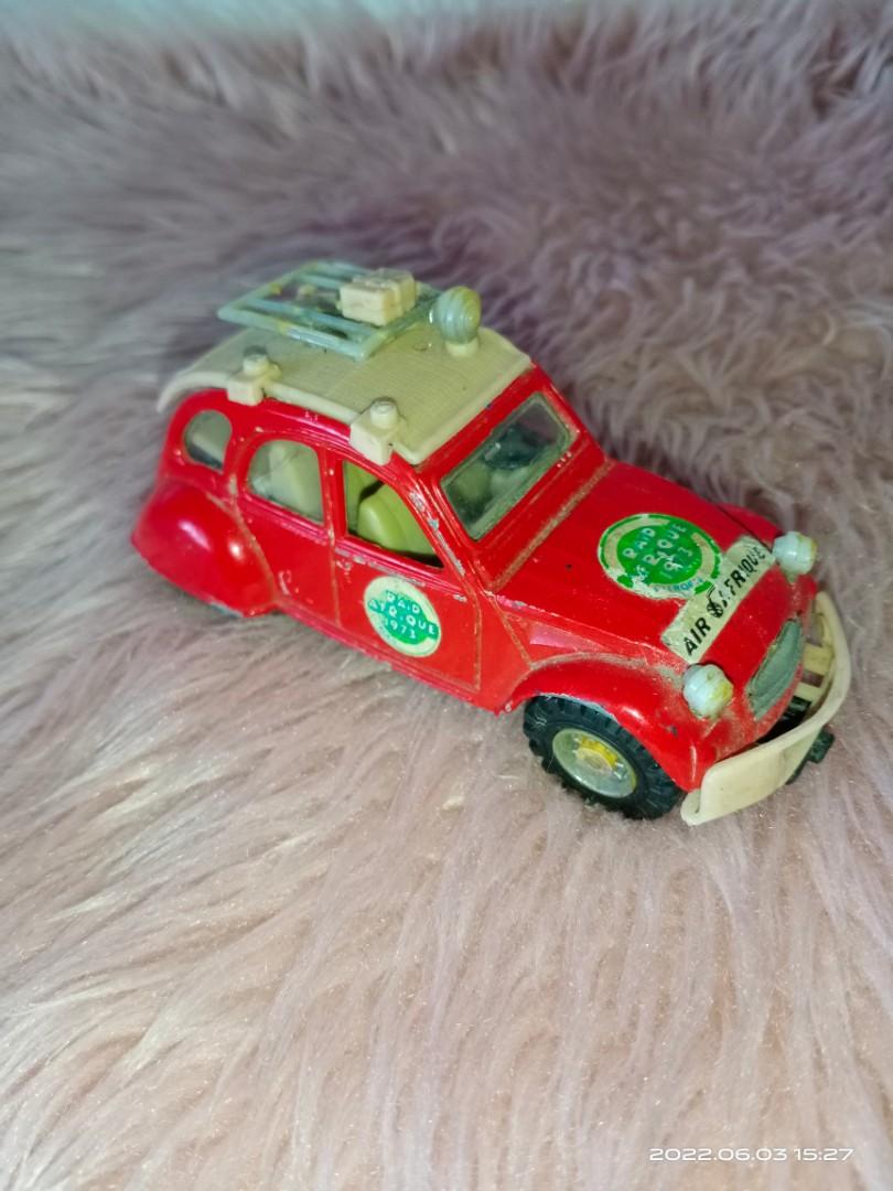 RARE ! JOUET VINTAGE MACAU Toys 1:32 ? CITROEN 2CV RAID AFRIQUE 1973 - ACCIDENT