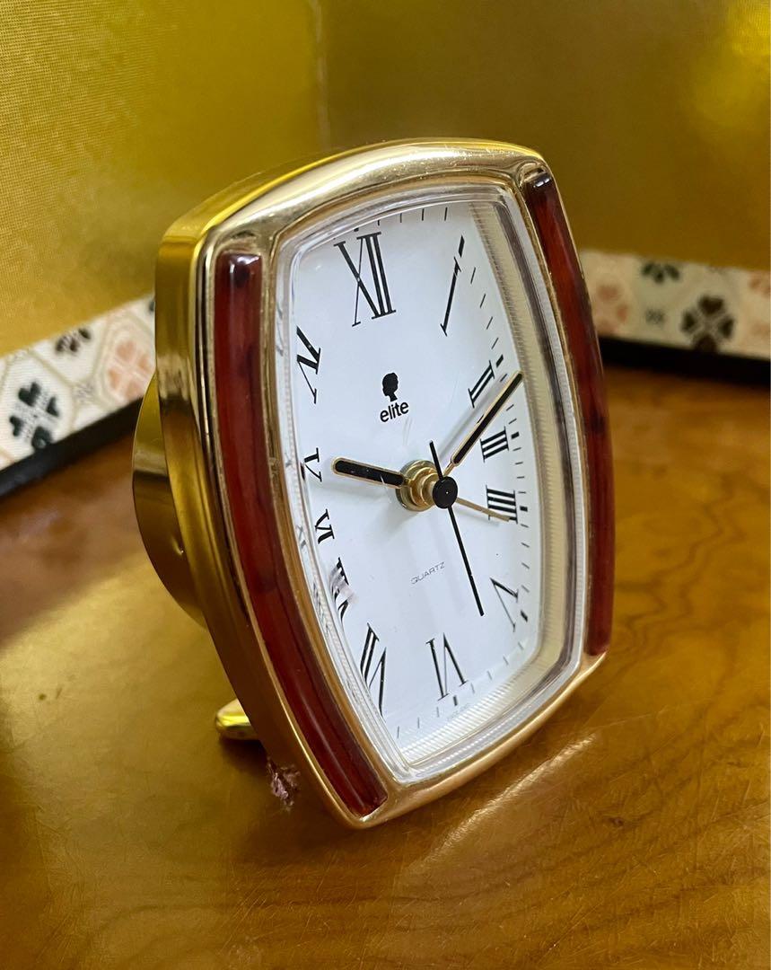 Vintage English Elite Mini Quartz Table Alarm Clock 6x4x8cms Furniture Home Living Home Decor Clocks On Carousell