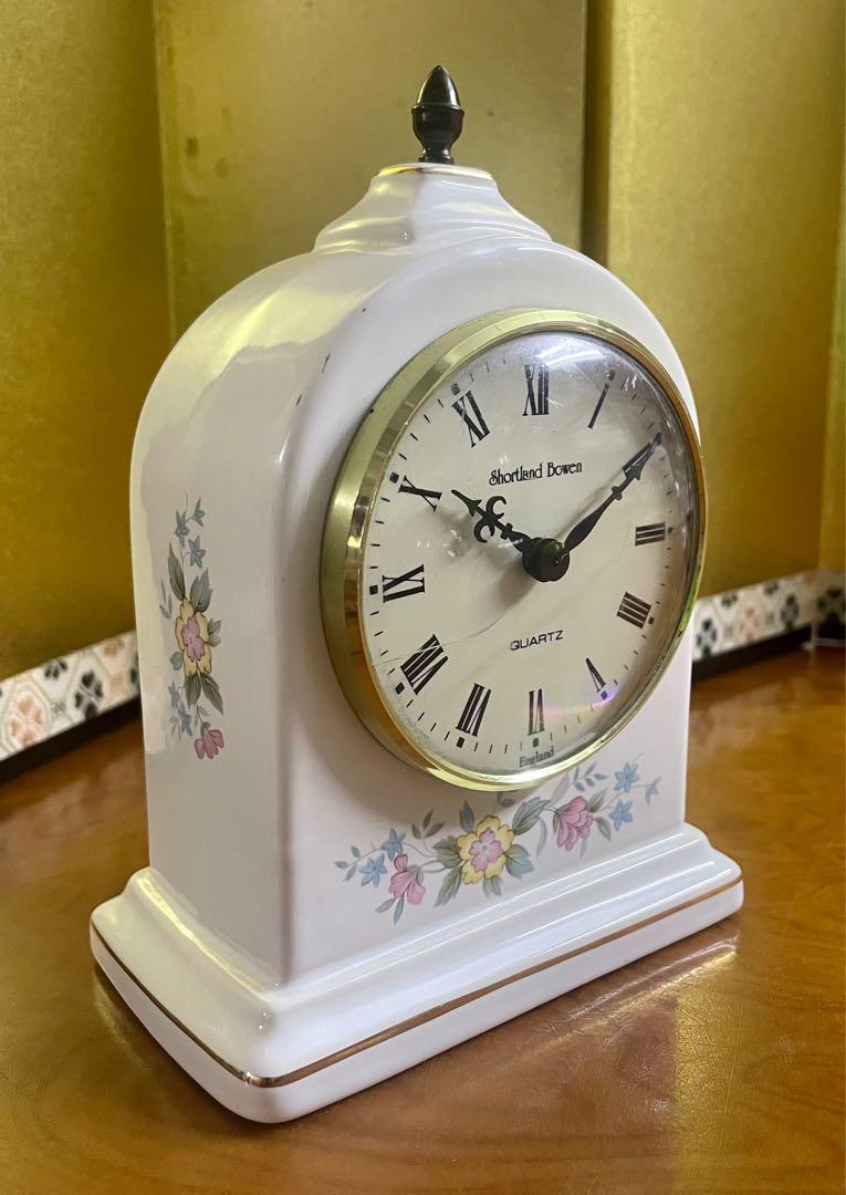 Vintage English Shortlsnd Bowen Porcelain Quartz Table Clock 12x7x16cms Furniture Home Living Home Decor Clocks On Carousell