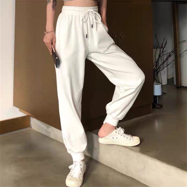 White cheap jogger trousers