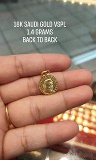 18K Saudi Gold St. Benedict Pendant back to back