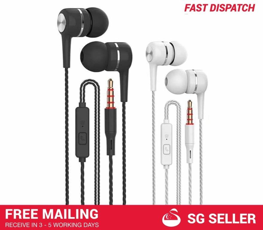 3.5mm Audio Jack Earpiece with Builtin Microphone for Laptop Computer Phone, Audio, Earphones