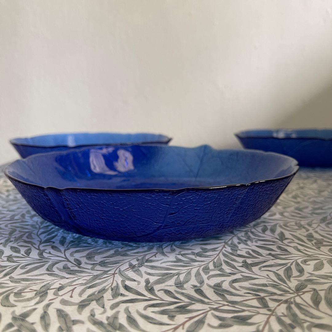 5 Cobalt Blue Vintage Arcoroc Glass Shallow Bowl Plates Furniture Home Living Kitchenware Tableware Dinnerware Cutlery On Carousell