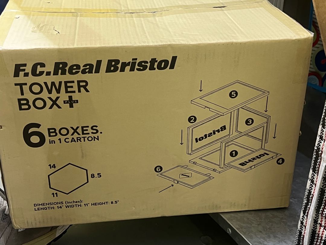 全新未使用FCRB BRISTOL TOWER BOX 波鞋收納箱六個膠箱, 傢俬