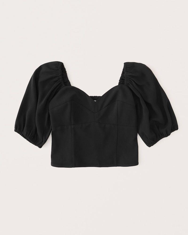Abercrombie u0026 Fitch corset puff sleeve top, Women's Fashion, Tops,  Sleeveless on Carousell