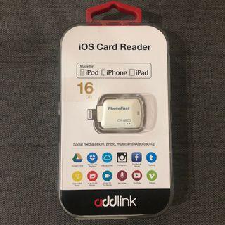 Addlink iOS Card Reader Lightning Apple iPhone + 16GB Micro SD SDHC/ SDXC