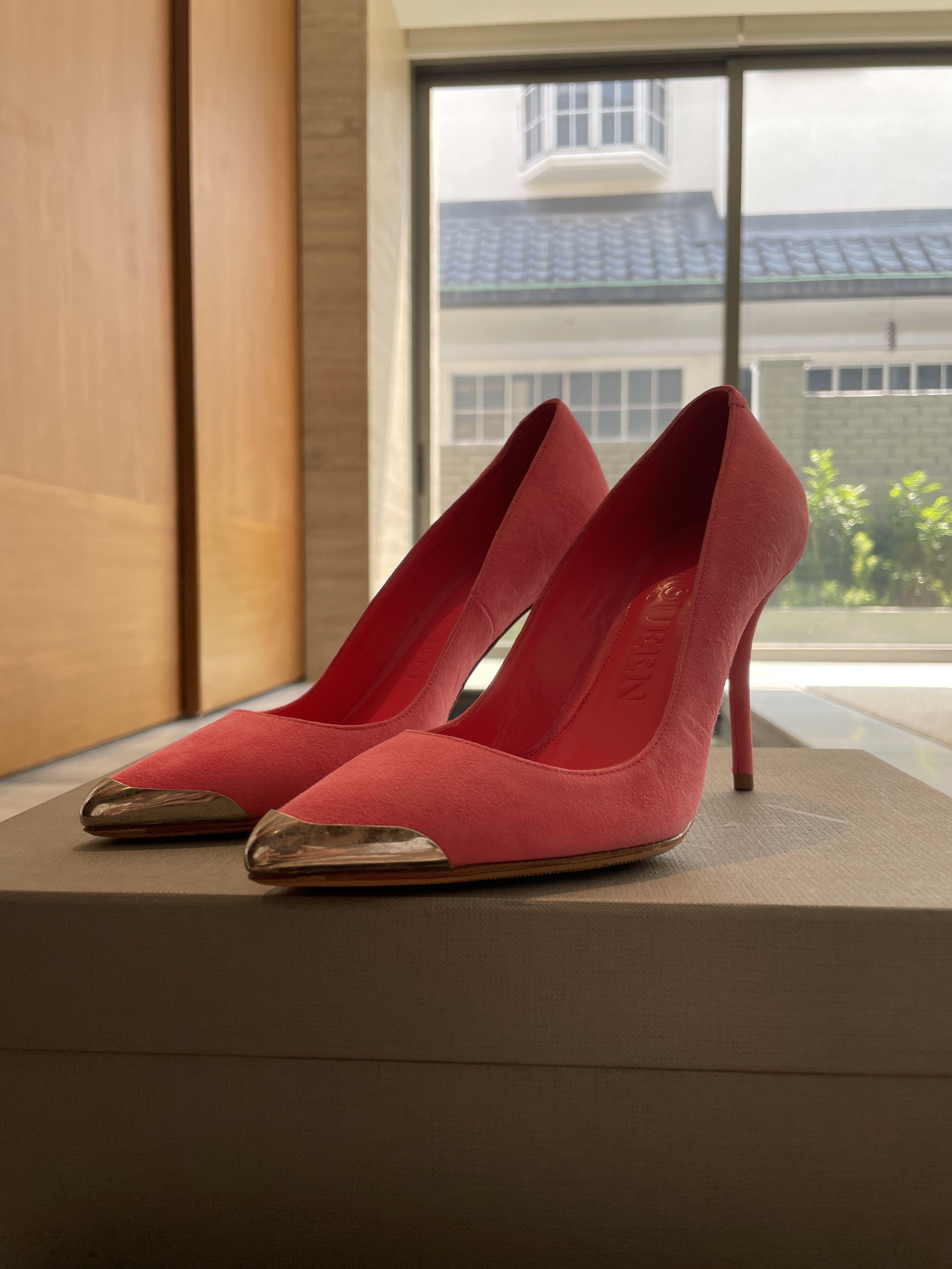 Alexander McQueen Suede Pink Heels Women s Fashion Footwear