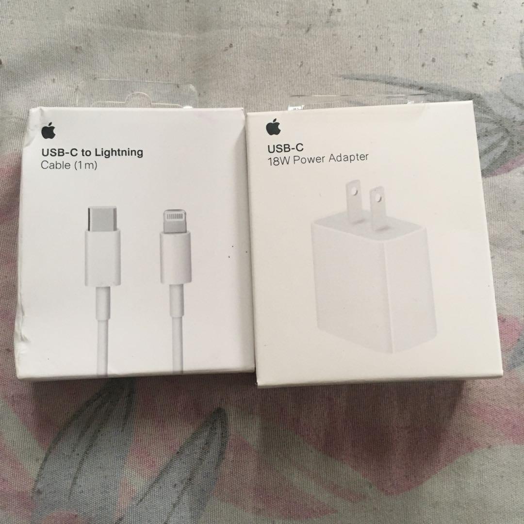 Apple iPhone Charger 18 watts adapter and Usb c to Lightning cable, Mobile  Phones & Gadgets, Mobile & Gadget Accessories, Chargers & Cables on  Carousell