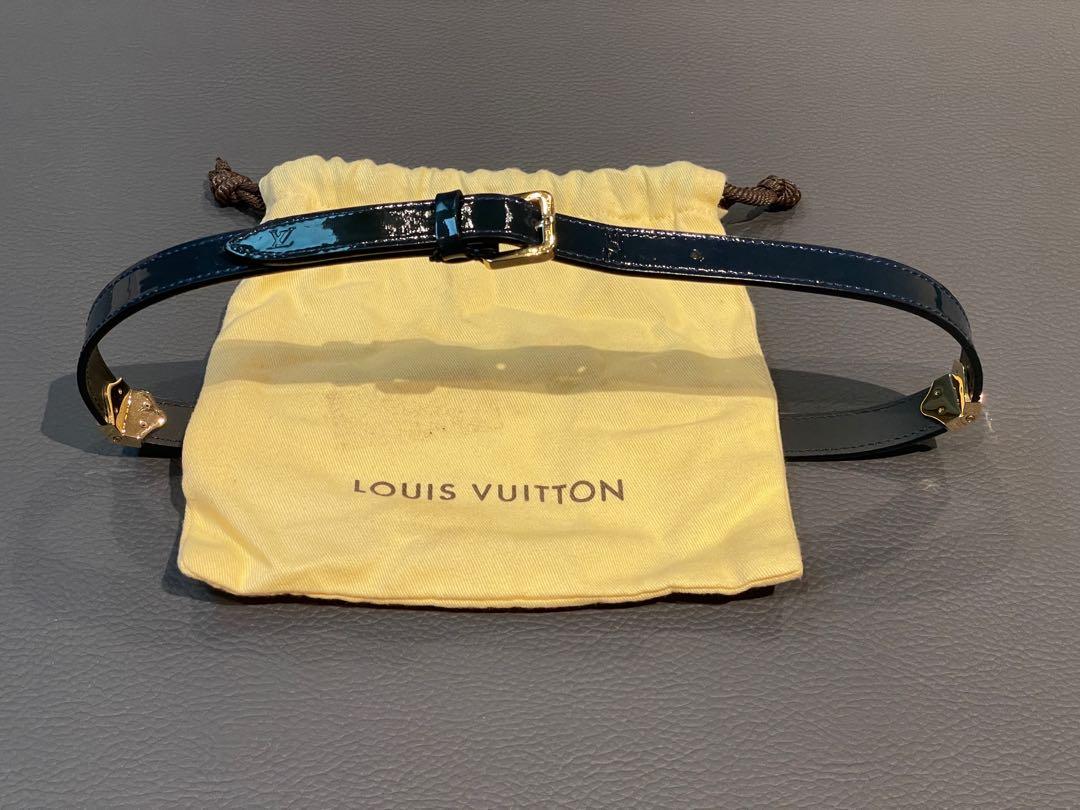 Authentic Louis Vuitton LV patent blue belt, Women's Fashion, Watches