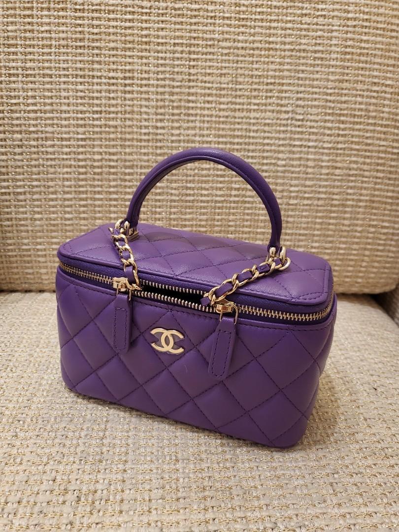 Chanel purple vanity case clearance