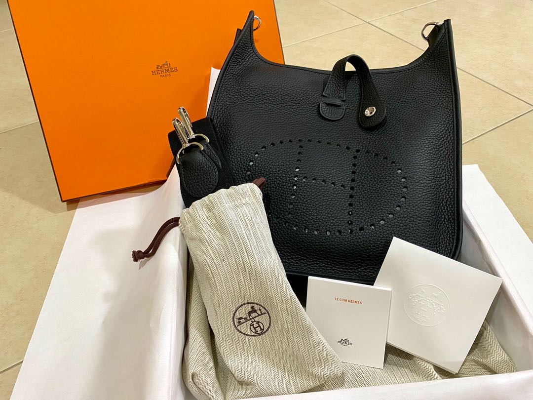 Hermes Evelyne Poche III 33 Black Taurillon Clemence GHW, Nib! - poupishop