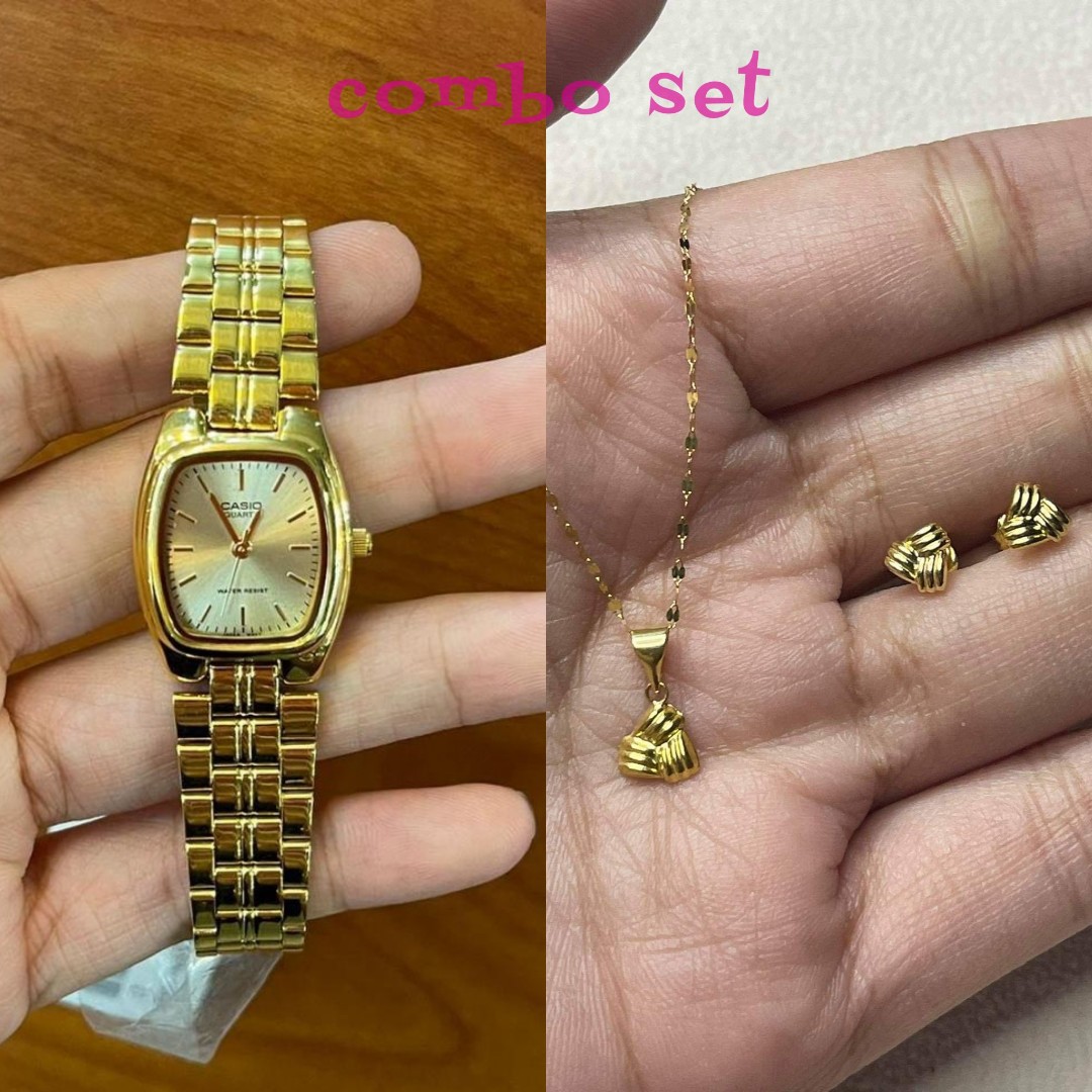 Casio watch+18k gold set, Women's Fashion, Watches & Accessories - Watch 30 For 30 The Price Of Gold