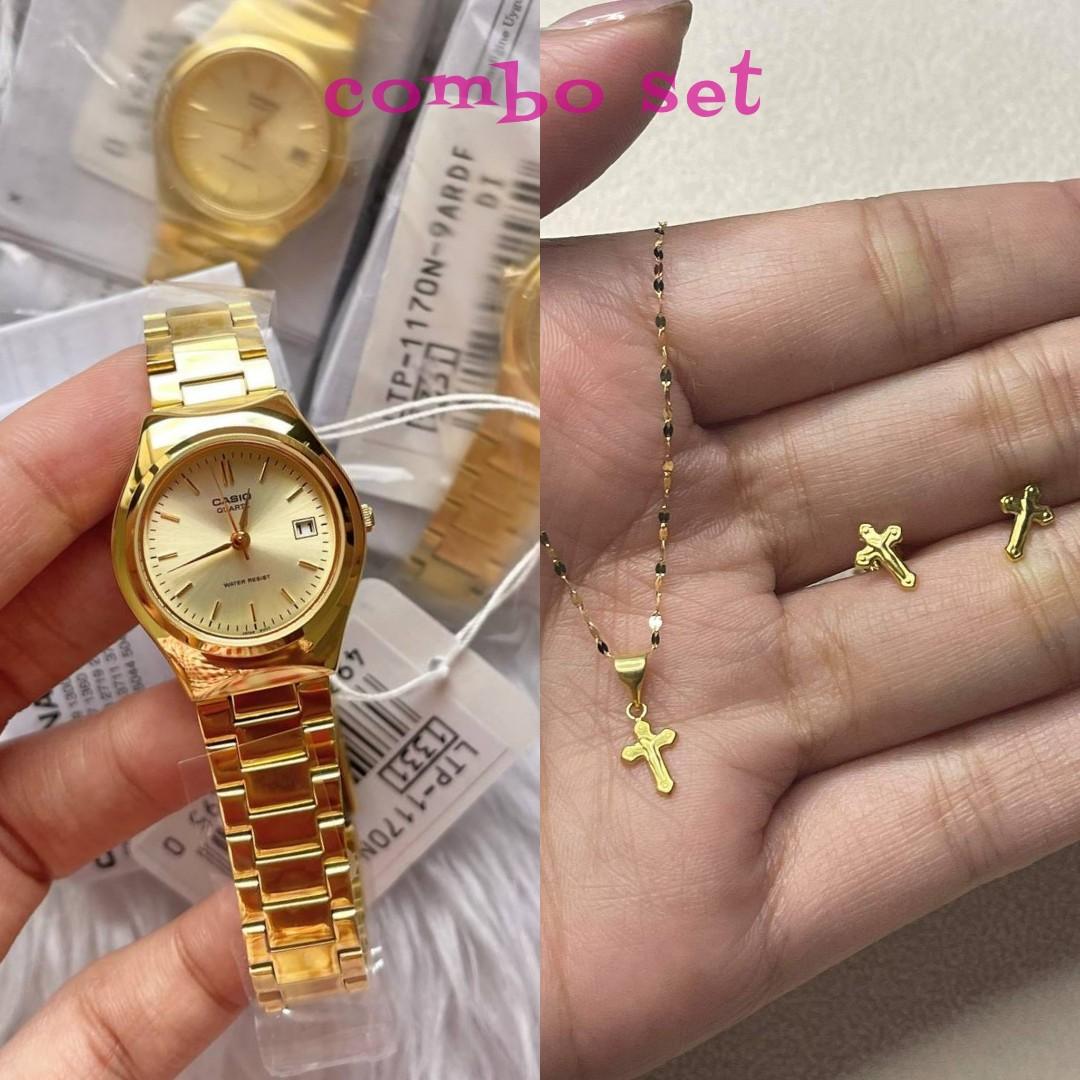 Casio watch+18k gold set, Women's Fashion, Watches & Accessories - Watch 30 For 30 The Price Of Gold