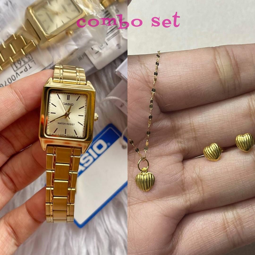 Casio watch+18k gold set, Women's Fashion, Watches & Accessories - Watch 30 For 30 The Price Of Gold