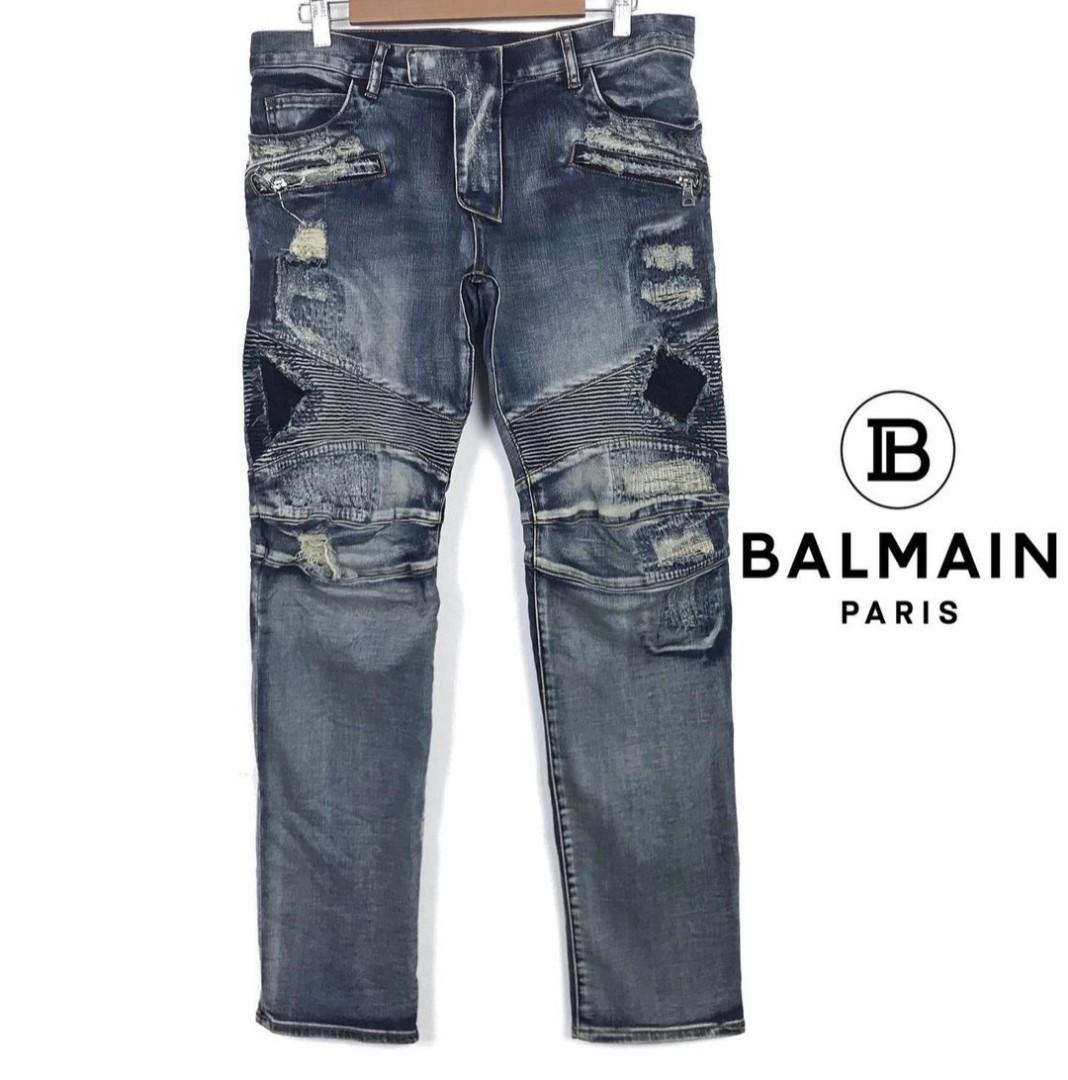 Celana Biker Jeans Balmain Paris no 
