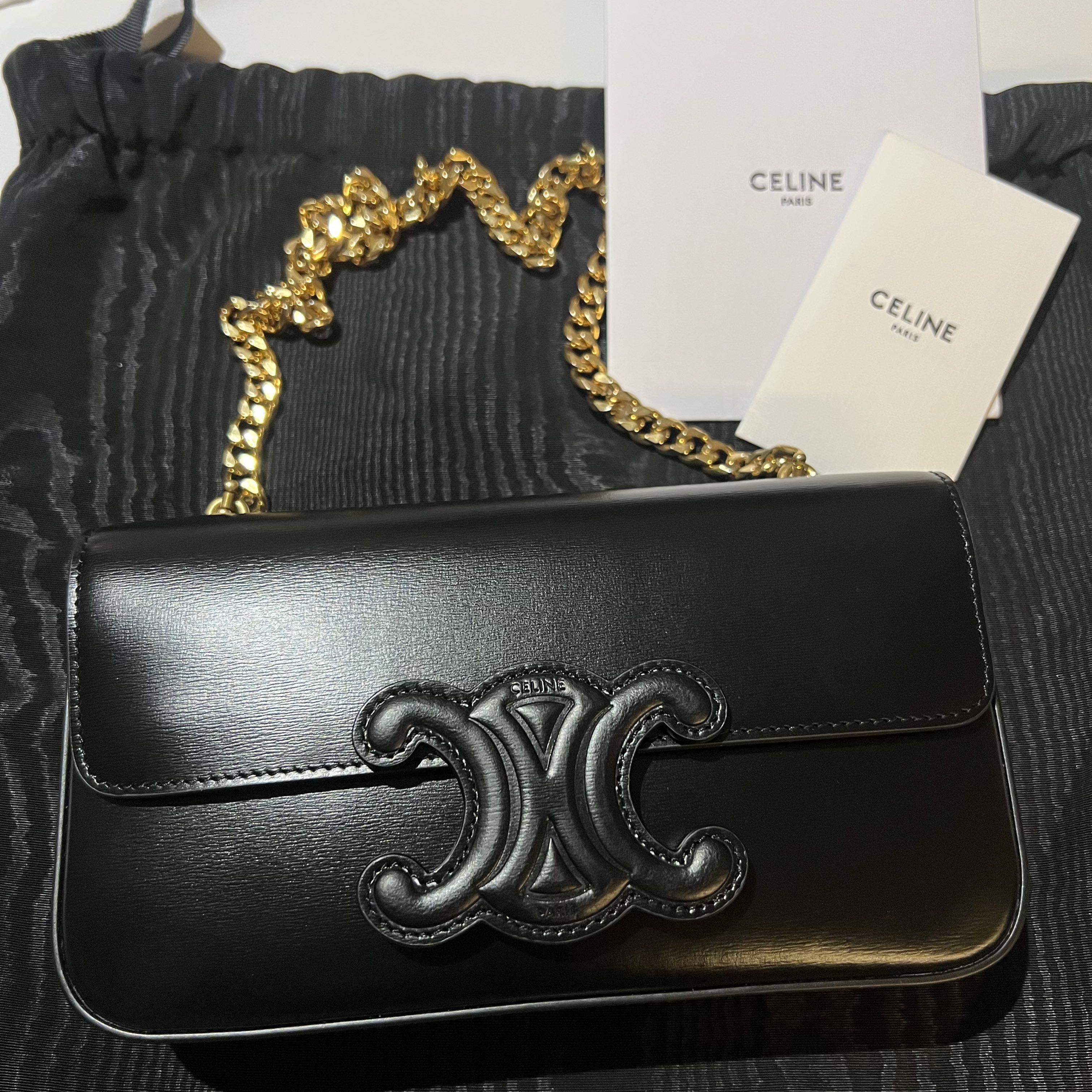 Meet The Chain Shoulder Bag Cuir Triomphe From Celine - BAGAHOLICBOY