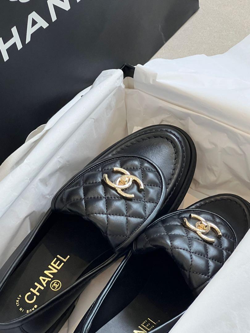 Chanel quilted loafers/turn lock loafers 38, Luxury, Sneakers ...