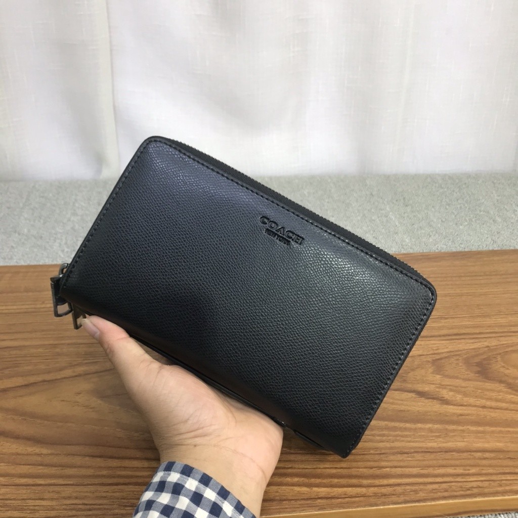 Coach wallet double zip travel organizer in leather dompet coach on Carousell