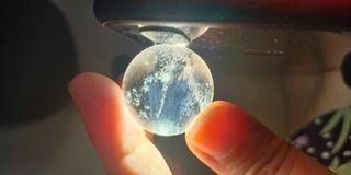 crystal clear quartz with blue angel feather🪶