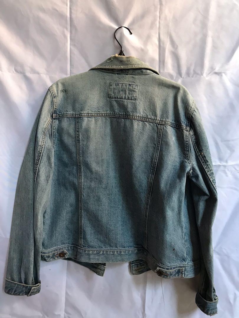 denim jacket, Fesyen Wanita, Pakaian 