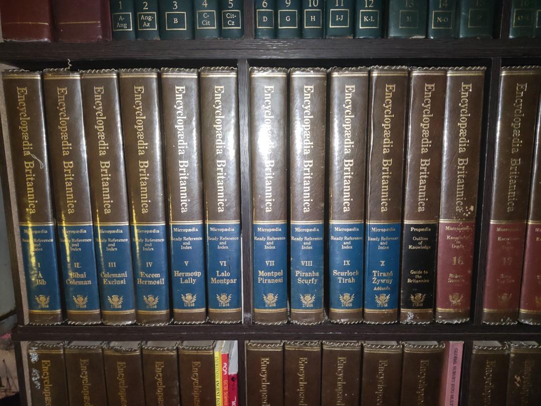 Encyclopedia Britannica (Category: Textbooks) located in Quezon City. Submitted by hectorious_123 (Listing ID 1169752324, Image 3). Description: COMPLETE SET OF ENCYCLOPEDIA BRITANNICA FOR ONLY 5900!!! Set Includes: 1 Propedia 19 Macropedia 10 Micropedia Total of 30 books for only 5.9k!! Complete and Intact note: other books included in the picture are not included, only the BRITANNICA set Buyer will shoulder shipping and shipping fee Pickup at N