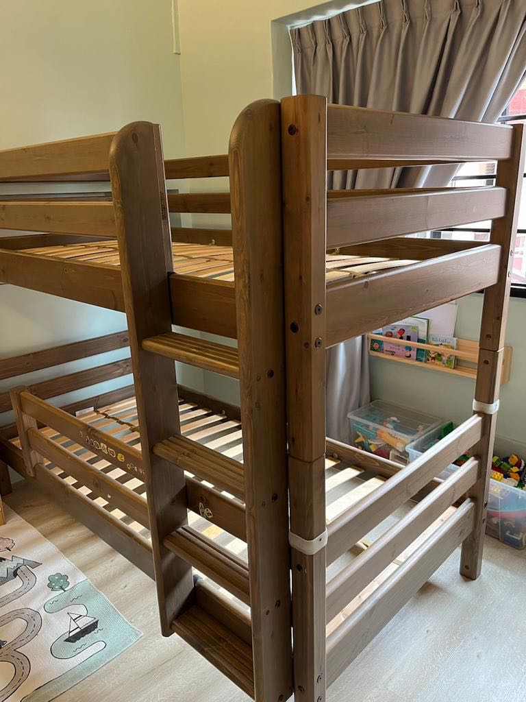 Flexa bunk bed with straight ladder in Terra, Furniture & Home Living
