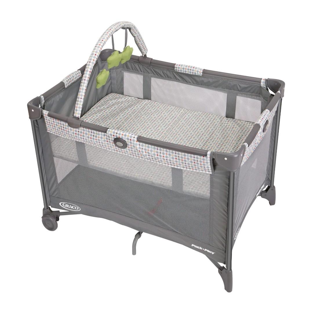 Playard outlet as crib