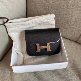 Hermes Constance Slim 黑色玫瑰金扣 Stamp u epsom