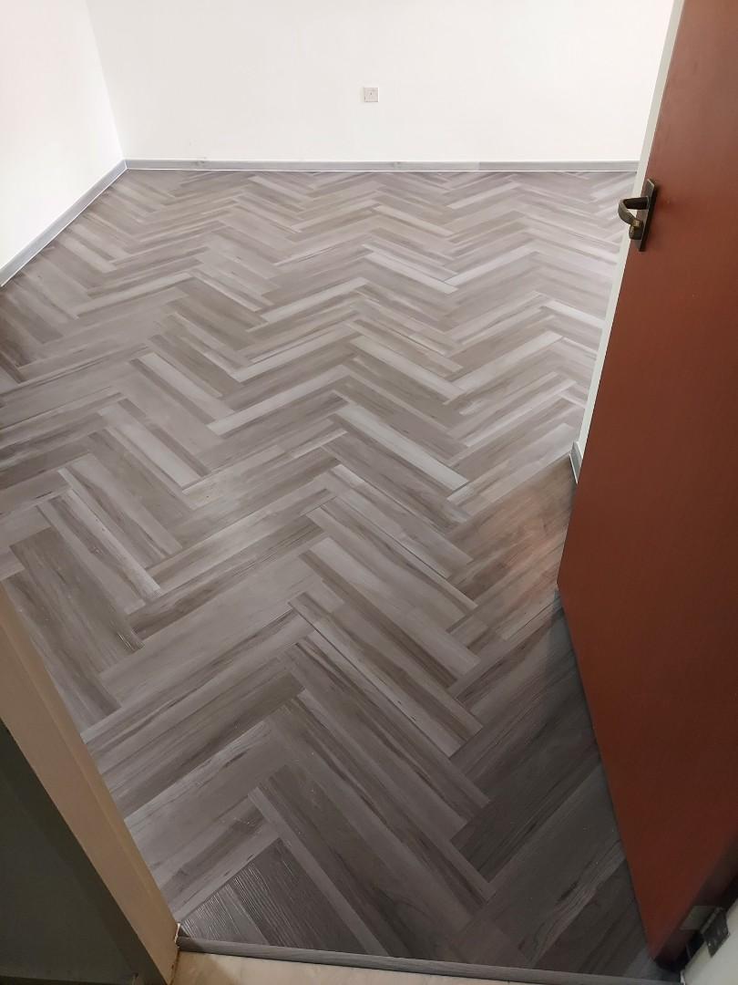 Herringbone style Vinyl Floor, Furniture & Home Living, Home Decor