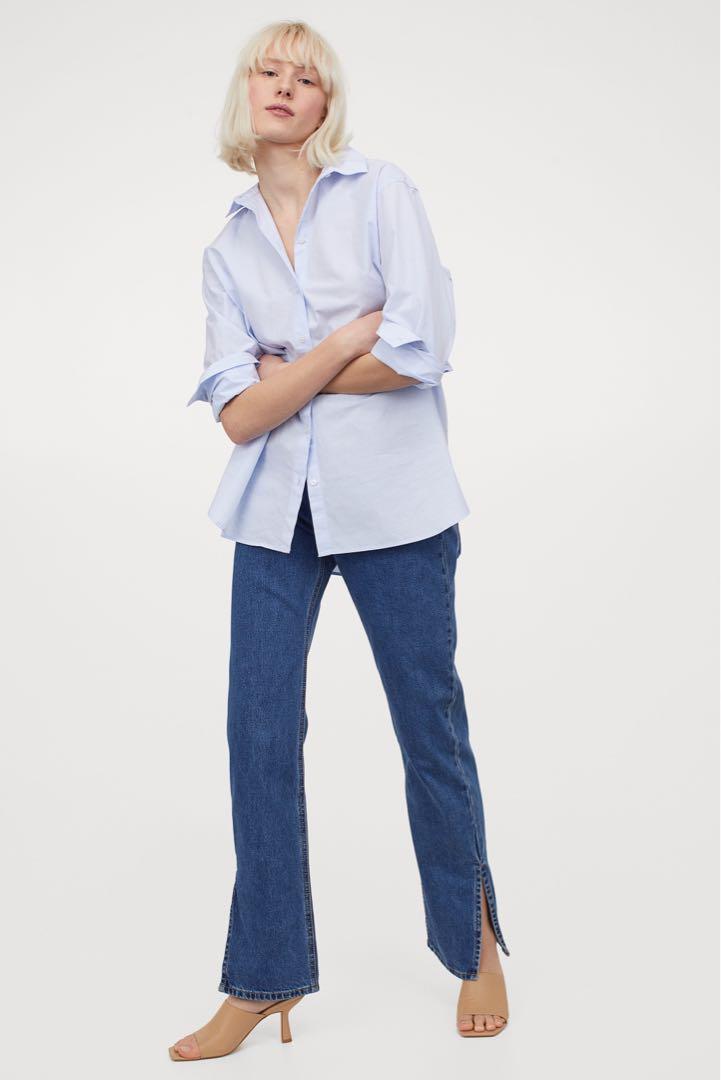 H\u0026M High Split Jeans, Fesyen Wanita 