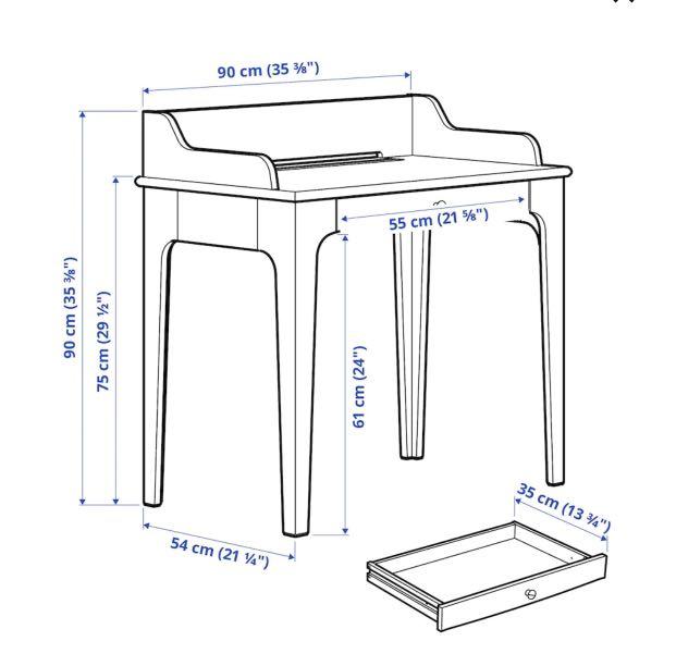 IKEA Study Table LOMMARP, Light Beige, Furniture & Home Living