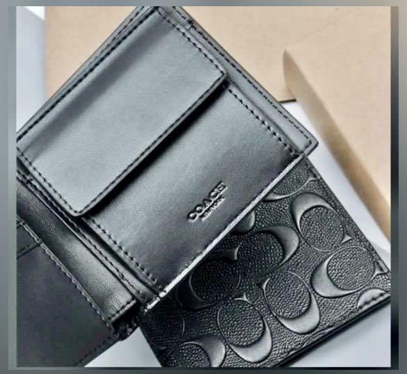 Coach mens wallet with coin pocket sales