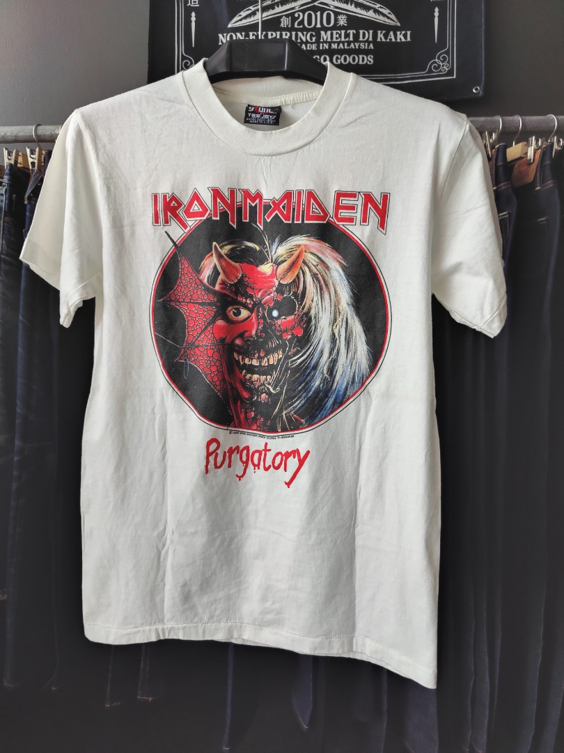 Iron Maiden Purgatory White, Men's Fashion, Tops & Sets, Tshirts & Polo ...