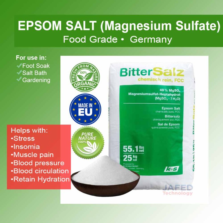 JAFED Epsom Salt Magnesium Sulfate Food Grade (Germany) Bittersalz