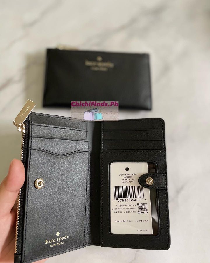 Kate Spade Leila Small Slim Bifold Wallet in Black, Women's Fashion, Bags &  Wallets, Wallets & Card holders on Carousell