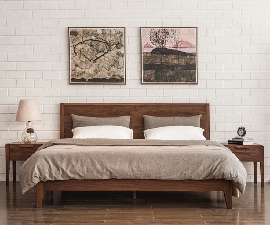 King size on sale walnut bed