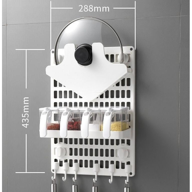 Kitchen Hanging Board Organizer Rack Storage Shelf Holder Hole Suction, Furniture & Home Living