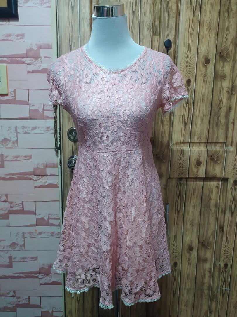 KOREAN DRESS CODE PINK FLOWER, Women's Fashion, Dresses & Sets, Dresses