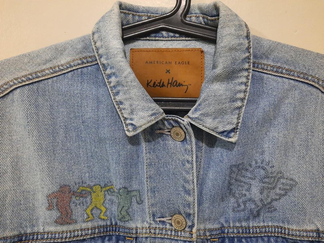 American eagle keith sales haring jean jacket