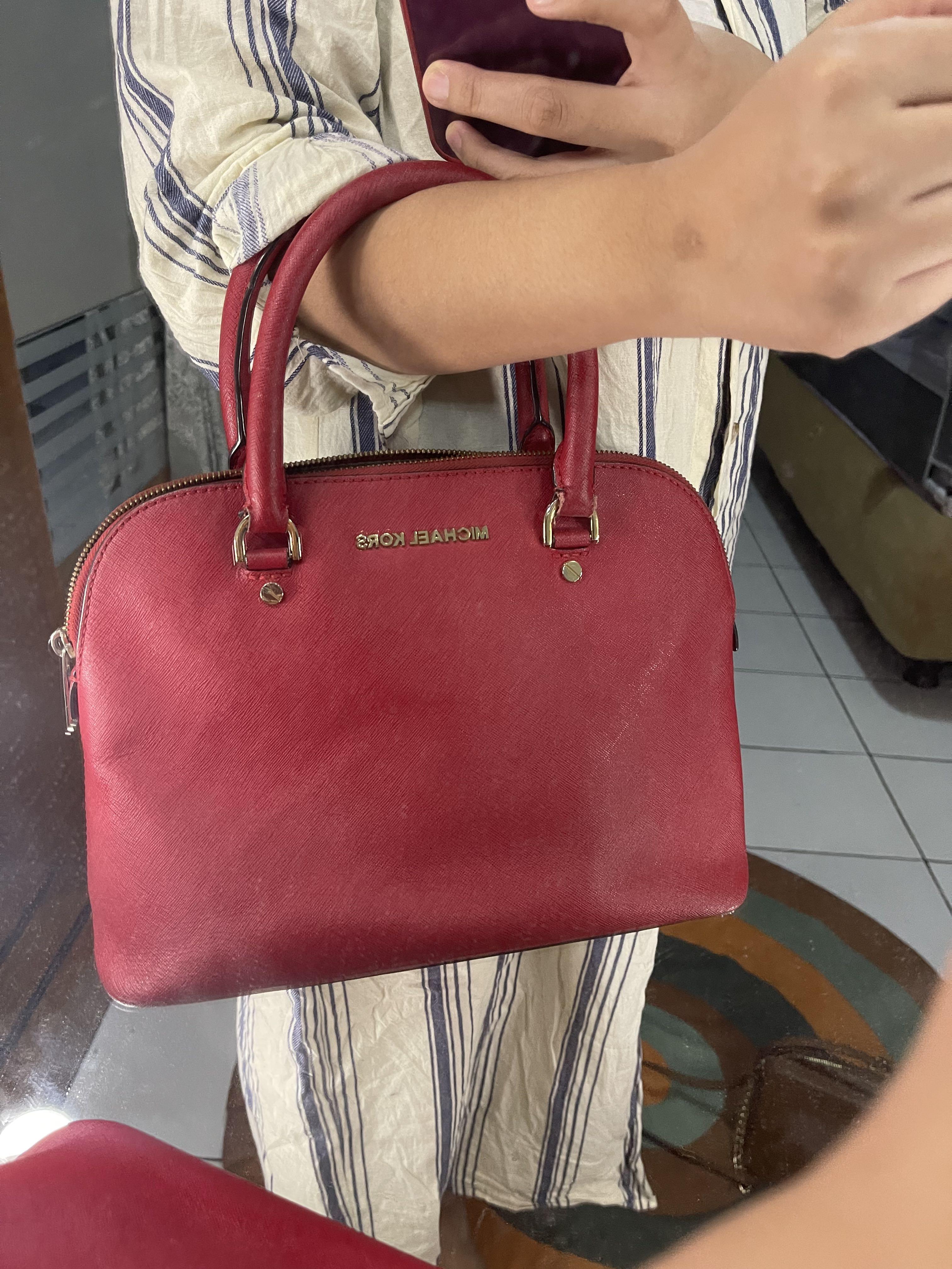 maroon michael kors purse