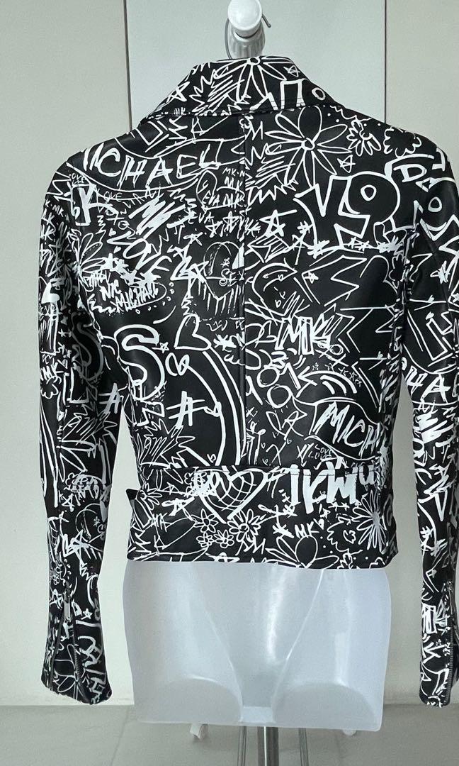 Michael kors graffiti leather jacket online