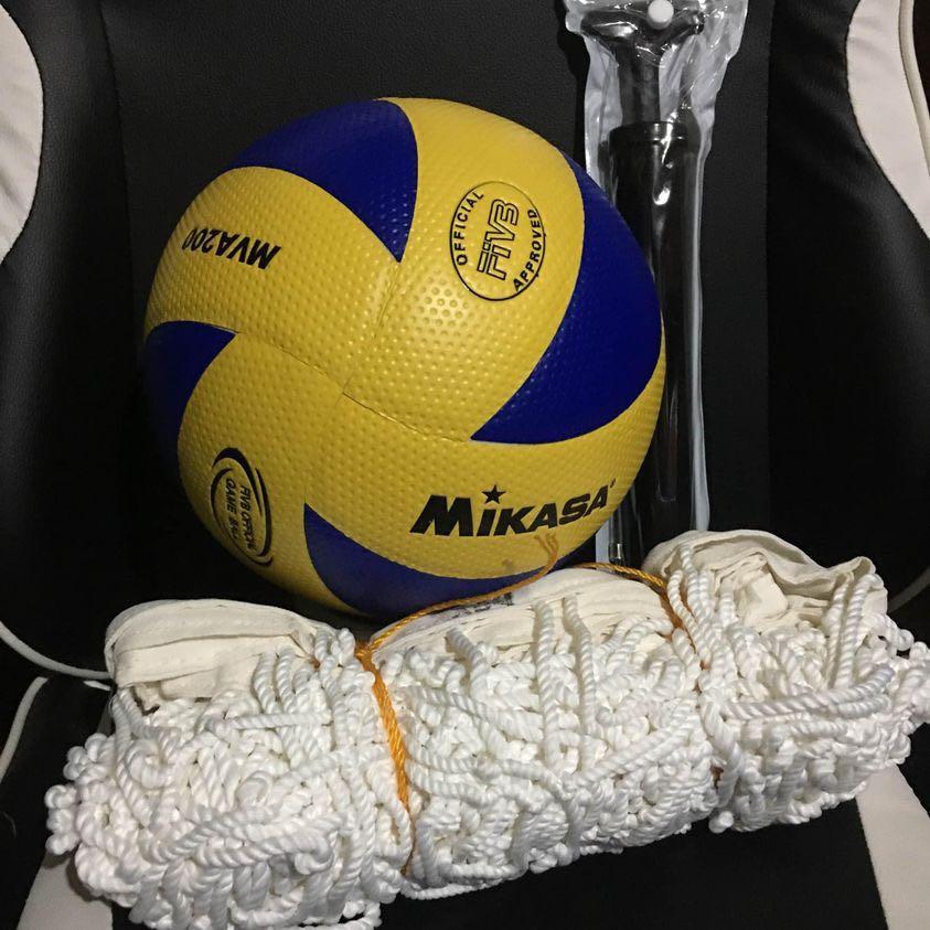 Mikasa Volleyball Set (Ball-Pin-Pump-Net), Sports Equipment, Other Sports  Equipment And Supplies On Carousell