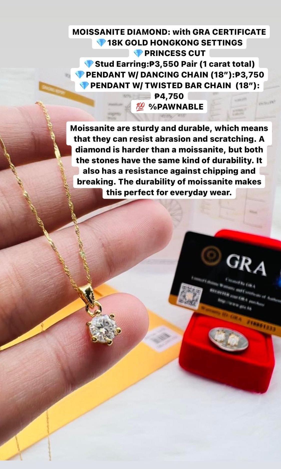 MOISSANITE DIAMOND WITH GRA CERTIFICATE Women s Fashion Jewelry