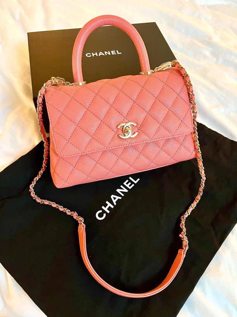 Chanel Coco Handle Mini Pink Caviar Quilted Light Gold Hardware